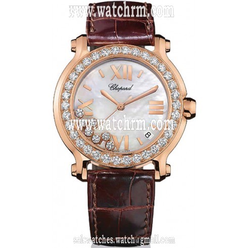 Chopard Happy Sport 18k Rose Gold and Diamond Watch 277473-5002
