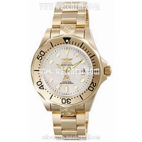 Invicta Grand Diver Gold-Tone Mother-of-Pearl GT Men's Watch 3052