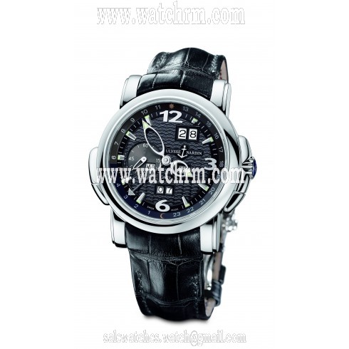 Ulysse Nardin Perpetual GMT 18kt White Gold Black Men's Watch 320-60-62