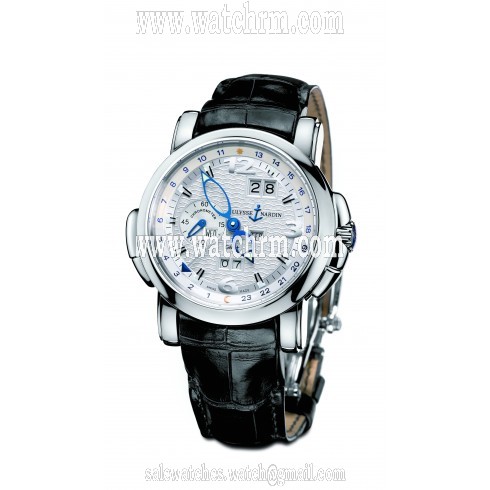 Ulysse Nardin Perpetual GMT 18kt White Gold Grey Men's Watch 320-60-69