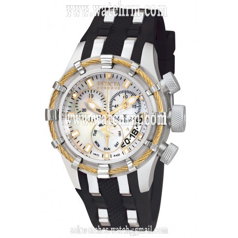 Invicta Ladies  Reserve Bolt Chronograph Watch with Black Polyurethane Bracelet 6944