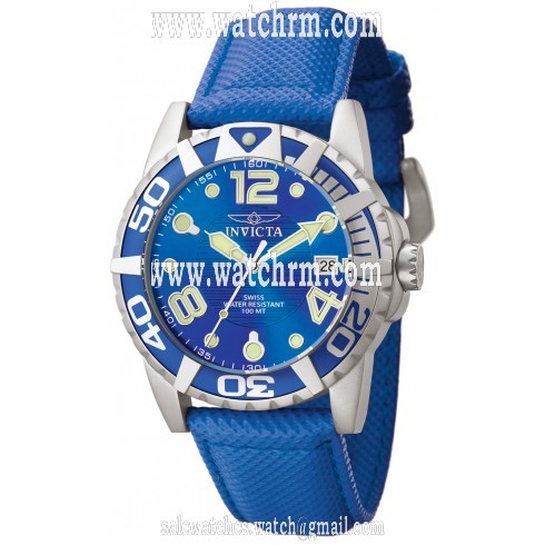 Invicta Signature Pro Diver Blue Dial Blue Nylon Men's Watch 7246