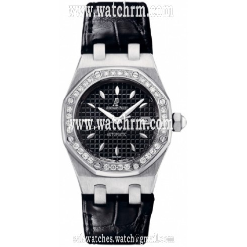 Audemars Piguet Royal Oak Diamond Automatic Black Dial Ladies Watch 77321ST.ZZ.D002CR.01