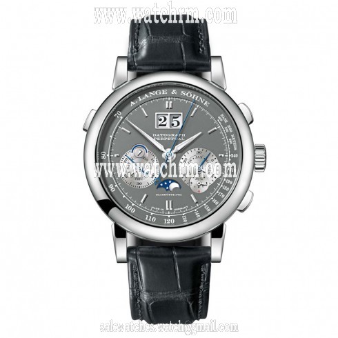 A. Lange and Sohne Datograph Perpetual Grey Dial 18K White Gold Men's Watch 410.038