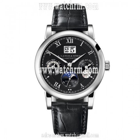 A. Lange and Sohne Langmatik Perpetual Black Dial 18K White Gold Men's Watch 310.026