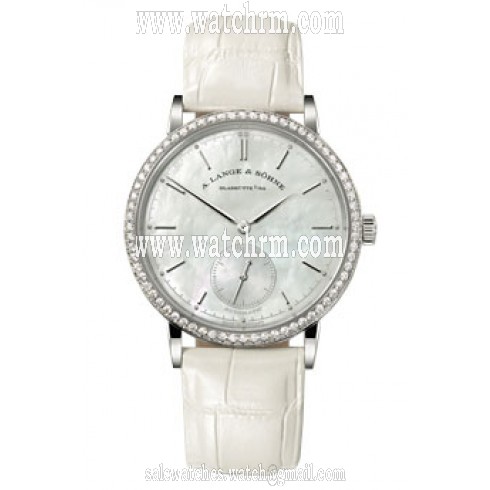 A. Lange and Sohne Saxonia Automatic Mother of Pearl Dial Diamond Ladies Watch 840.029