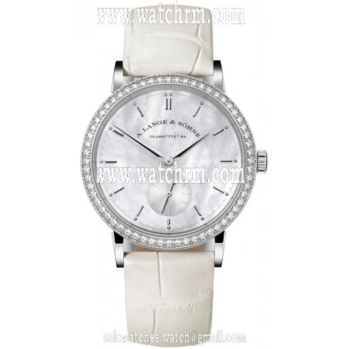A. Lange and Sohne Saxonia Mother of Pearl Dial Diamond Ladies Watch 878.029