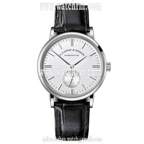 A. Lange and Sohne Saxonia Silver Dial 18K White Gold Men's Watch 219.026