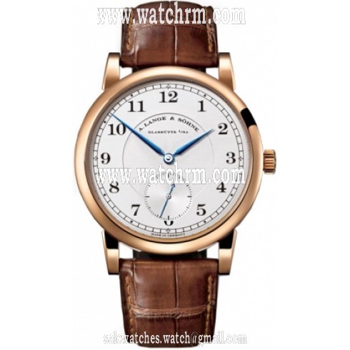 A Lange and Sohne Silver Dial 18kt Rose Gold Brown Leather Strap Men's Watch 233032