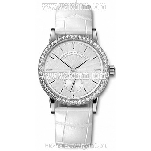 A. Lange and Sohne Silver Dial 18kt White Gold Diamond Ladies Watch 835.030
