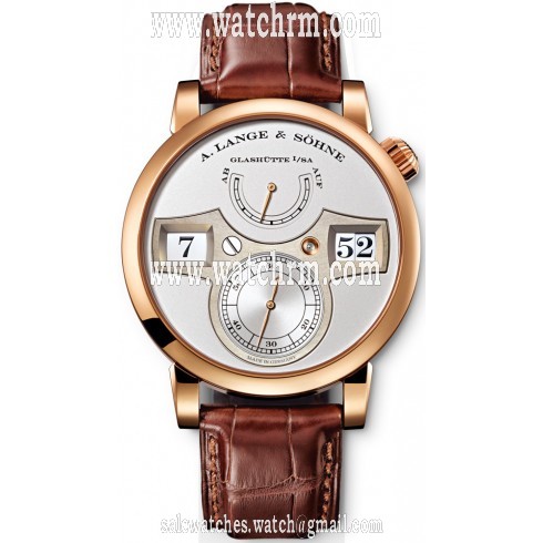 A. Lange and Sohne Zeitwerk Silver Dial 18K Rose Gold Men's Watch 140.032