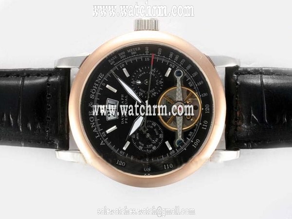 A.Lange Sohne Tourbograph Pour le Merite 702.025 41.2x14.3mm Manual Winding Black Dial Watch