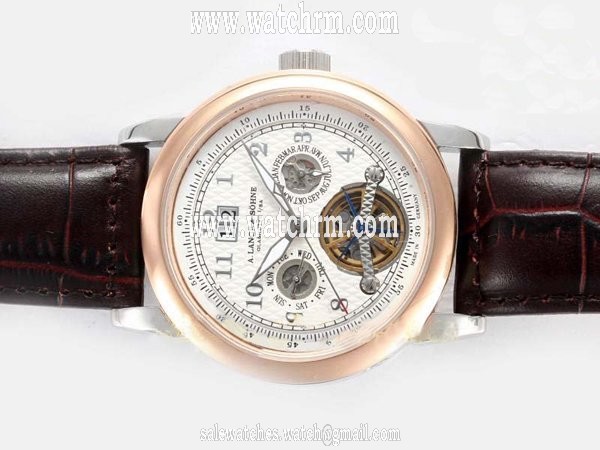 A.Lange Sohne Tourbograph Pour le Merite 702.025 Mens Round Rose Gold Case Watch