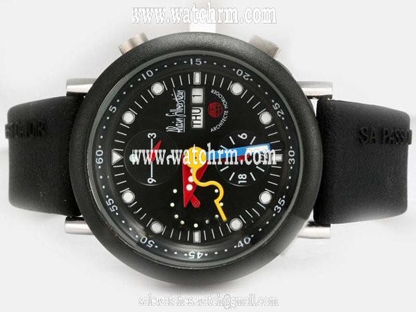 Alain Silberstein Klassik Krono Bauhaus Krono B2 Black Storm Mens 40mm Stainless Steel Case Watch
