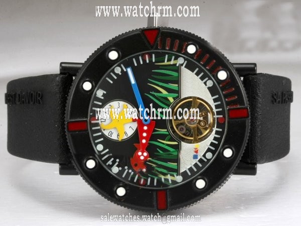 Alain Silberstein Tourbillon D art MIST1-002 Multicolor Dial Round Titanium Case Watch