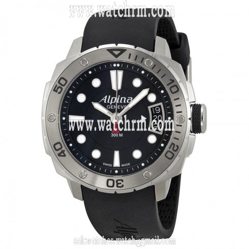 Alpina Adventure Diver Black Dial Black Rubber Strap Men's Watch AL240LB3V6