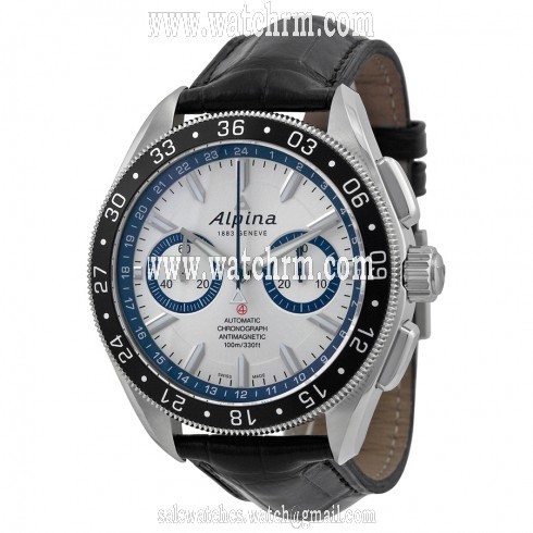 Alpina Alpiner 4 Chronograph Automatic Silver Dial Leather Men's Watch AL-860AD5AQ6