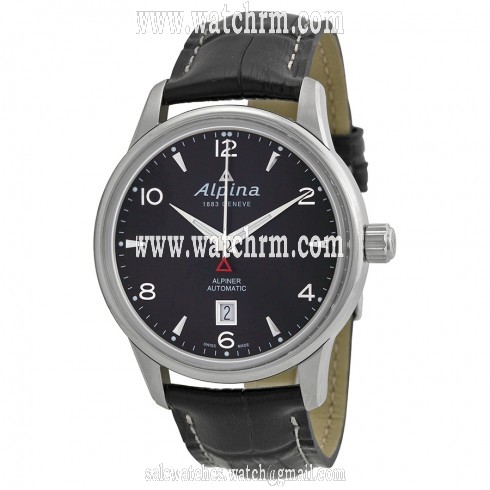 Alpina Alpiner Automatic Black Dial Black Leather Men's Watch AL-525B4E6