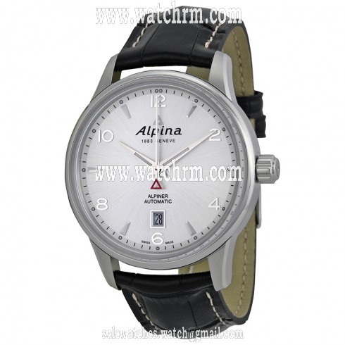 Alpina Alpiner Automatic Silver Dial Black Leather Men's Watch AL-525S4E6