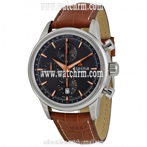 Alpina Alpiner Chronograph Automatic Grey Dial Leather Men's Watch AL-750VG4E6