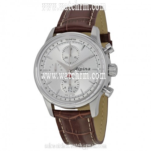 Alpina Alpiner Chronograph Automatic Sunray Dial Brown Leather Men's Watch AL-750S4E6