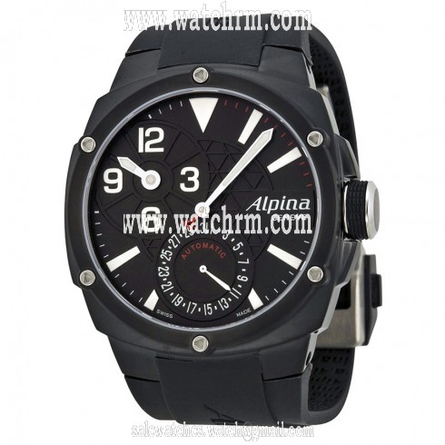 Alpina Automatic Black Dial Black Rubber Men's Watch 950LBB4FBAE6