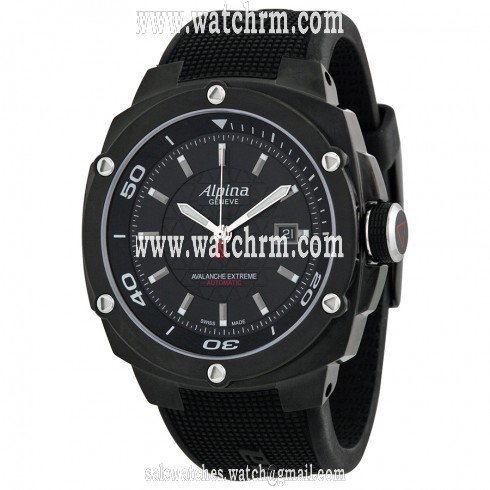 Alpina Avalanche Extreme Black Dial Black Rubber Strap Men's Watch AL525LBB5FBAE6