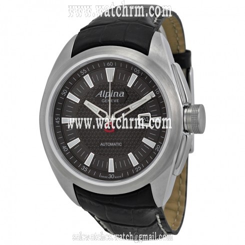 Alpina Nightlife Club Automatic Dark Grey Dial Black Leather Men's Watch AL525B4RC6