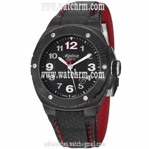 Alpina Racing 12 Hours of Serbing Black Dial Leather Men's Watch AL525LBR5FBAR6