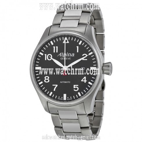 Alpina Startimer Pilot Automatic Black Dial Steel Men's Watch AL-525B4S6B