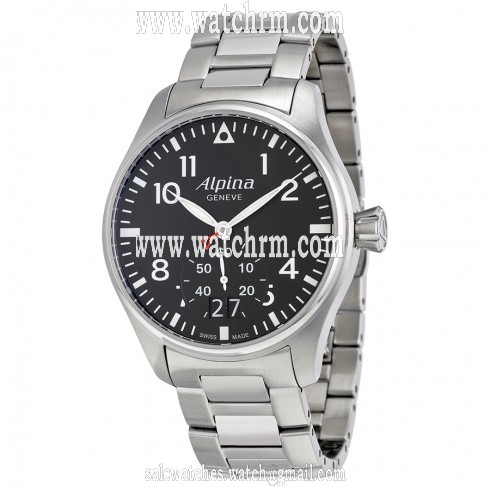 Alpina Startimer Pilot Black Dial Stainless Steel Men's Watch AL-280B4S6B