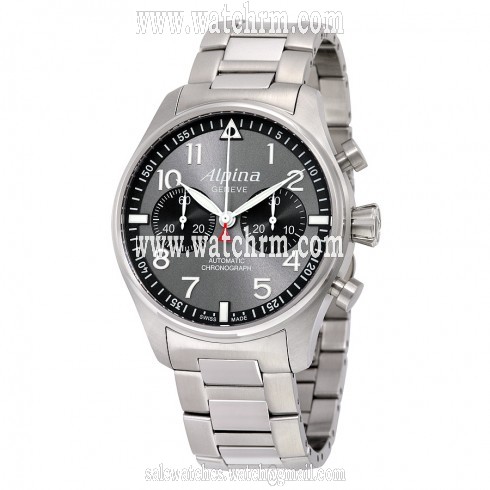 Alpina Startimer Pilot Chronograph Antracite Sunray Dial Stainless Steel Men's Watch AL-860GB4S6B
