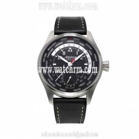 Alpina Startimer Pilot Manufacture Worldtimer Black Dial Men's Watch Al-718b4s6