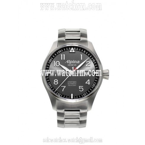 Alpina Startimer Pilot Sunstar Grey Sunray Dial Silver Stainless Steel Case Men's Automatic Watch AL-525GB4S6B