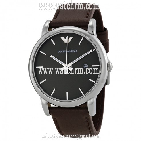 Armani Brown Dial Steel Case Brown Leather Strap Men's Watch AR1729