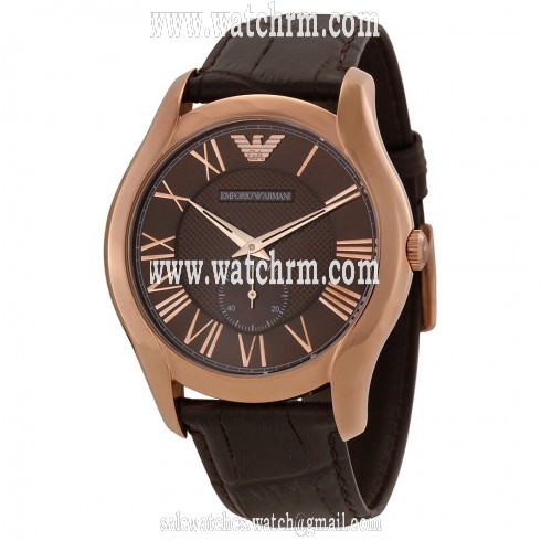 Armani Classic Brown Dial Brown Leather Strap Men's Watch AR1705