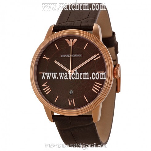 Armani Classic Chronograph Brown Dial Brown Leather Strap Men's Watch AR1613