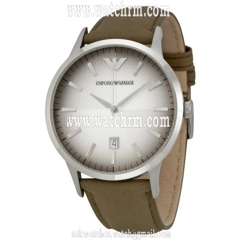 Armani Classic Textured Degrade Dial Taupe Leather Men's Watch AR2470