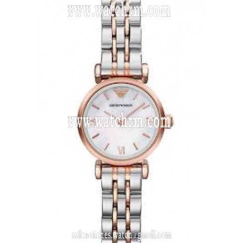 Armani Classic White Mother Of Pearl Dial Ladies Watch AR1764