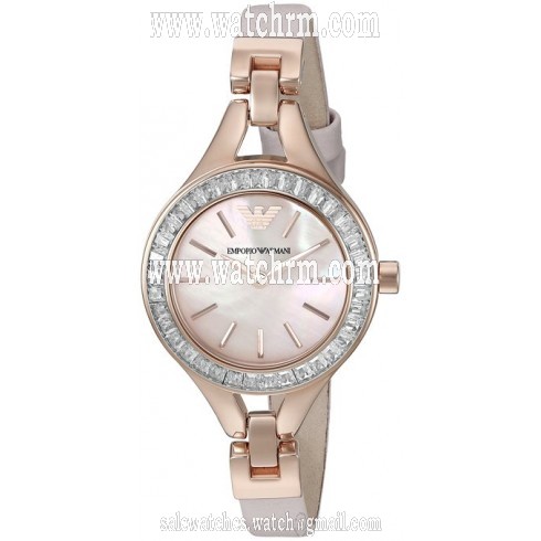 Armani Dress Pink Mother Of Pearl Dial Ladies Watch AR7413