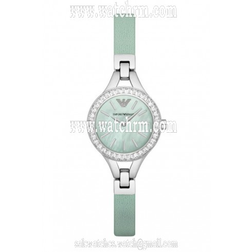 Armani Dress Sea Blue Mother Of Pearl Dial Ladies Watch AR7414
