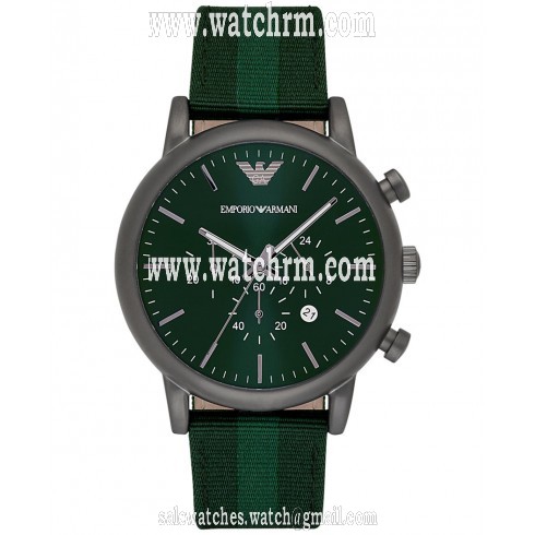 Armani Luigi Green Dial Men's Chronograph Watch AR1950