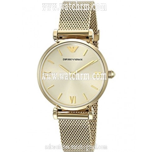 Armani Retro Gold Tone Dial Ladies Watch AR1957