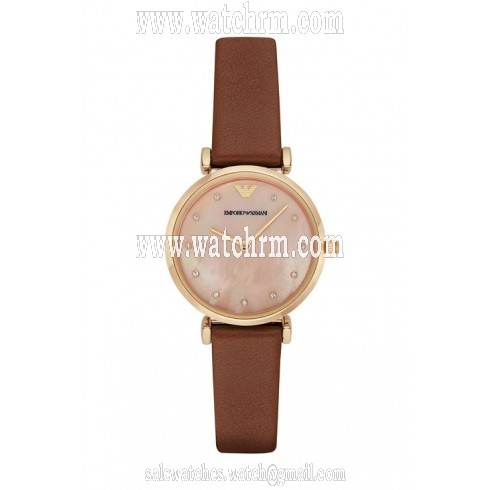 Armani Retro Pink Mother Of Pearl Dial Ladies Watch AR1960