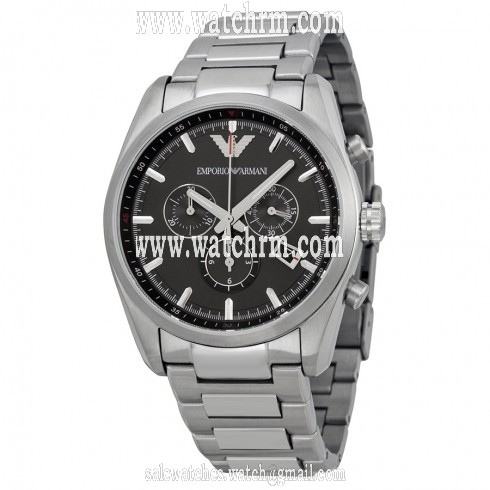 Armani Sportivo Black Dial Stainless Steel Bracelet Men's Watch AR6050