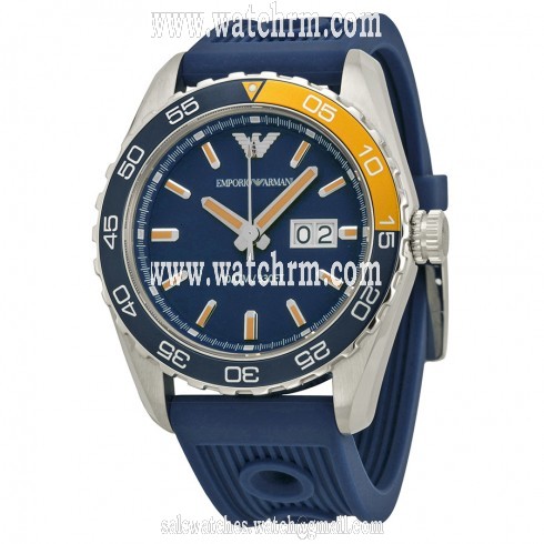 Armani Sportivo Navy Dial Navy Silicone Strap Men's Watch AR6045