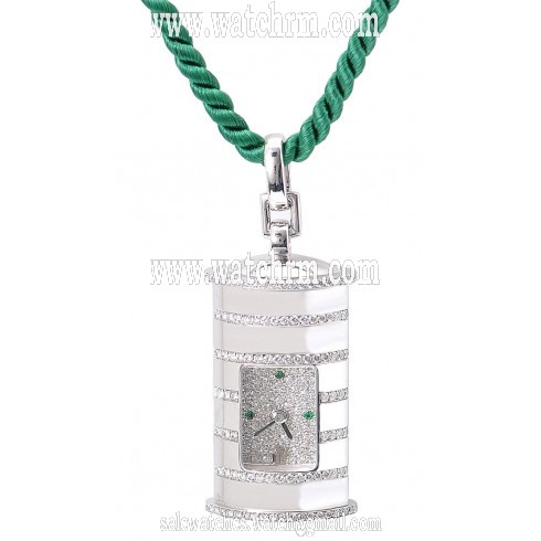 Audemars Piguet 18kt White Gold Diamond Emerald Pendant Watch 12576BC-ZZ-0000XX-01