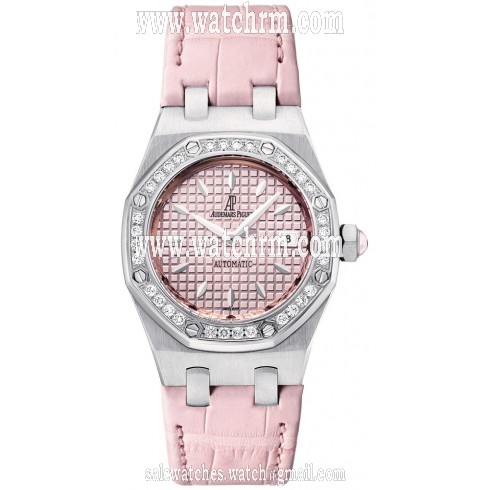 Audemars Piguet Automatic Diamond Pink Dial Stainless Steel Ladies Watch 77321ST.ZZ.D057CR.01