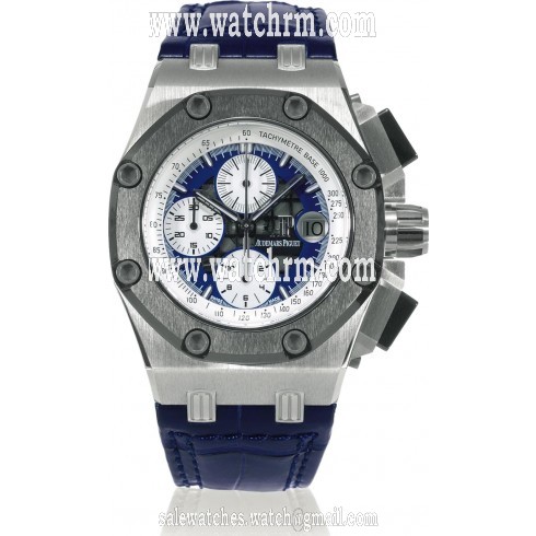 Audemars Piguet Blue Dial Crocodile Leather Strap Men's Chronograph Watch 26078PO.OO.D018CR.01
