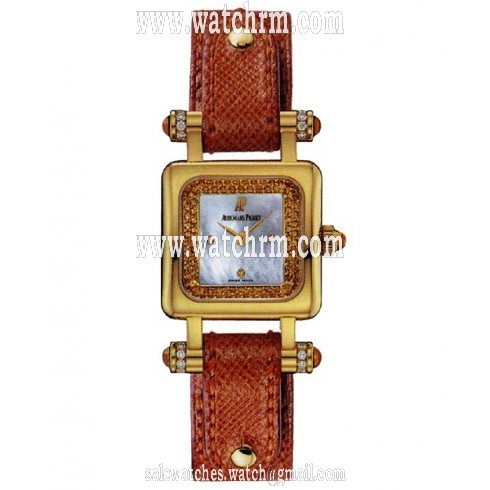 Audemars Piguet Deva Quartz Mother of Pearl Sapphire Dial Yellow Gold Ladies Watch 67420BA.ZQ.A082CU.01